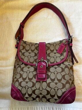 Rare Vintage Y2K Coach Pink Signature SoHo Flap Bag 7016